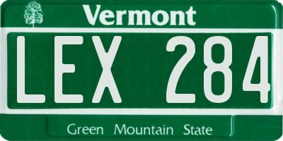 VT license plate LEX284