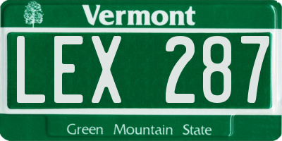 VT license plate LEX287