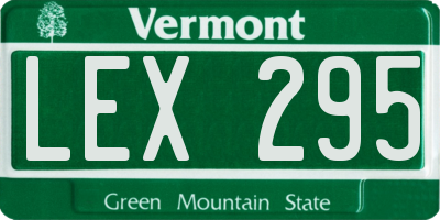 VT license plate LEX295