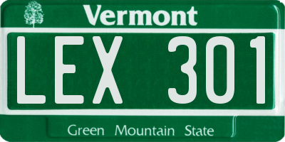VT license plate LEX301