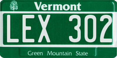 VT license plate LEX302