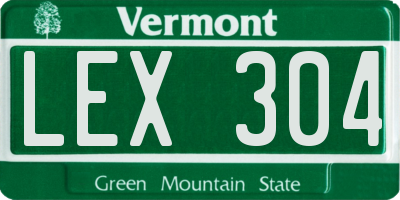 VT license plate LEX304