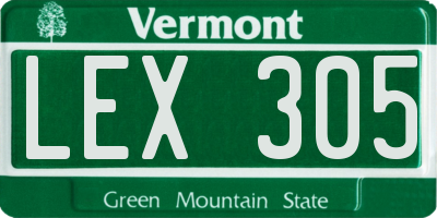 VT license plate LEX305