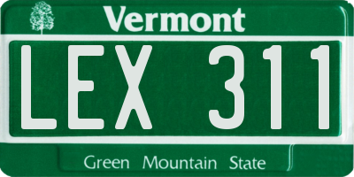 VT license plate LEX311