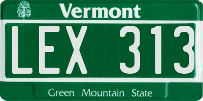 VT license plate LEX313