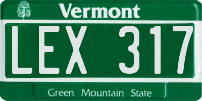 VT license plate LEX317