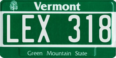 VT license plate LEX318