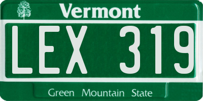 VT license plate LEX319