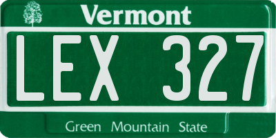 VT license plate LEX327