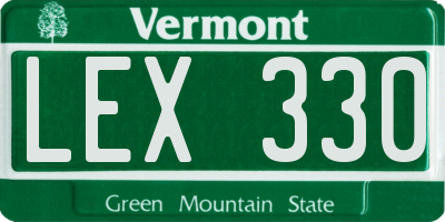 VT license plate LEX330