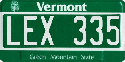 VT license plate LEX335