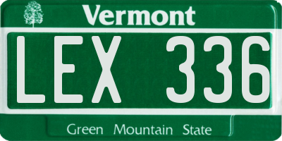 VT license plate LEX336