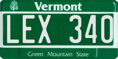 VT license plate LEX340