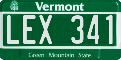 VT license plate LEX341