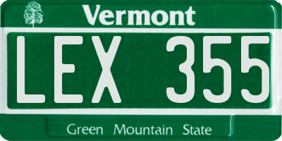VT license plate LEX355