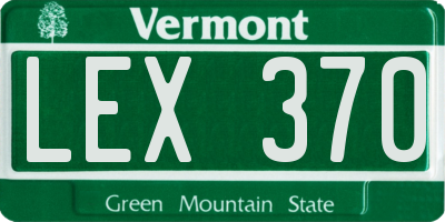 VT license plate LEX370