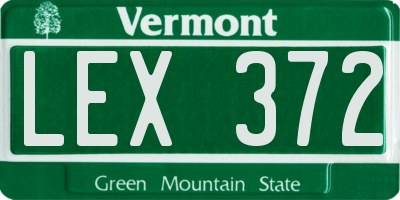 VT license plate LEX372