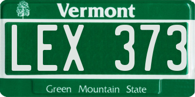 VT license plate LEX373
