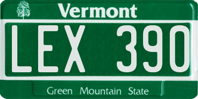 VT license plate LEX390