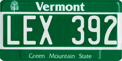 VT license plate LEX392