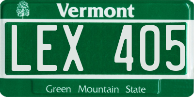 VT license plate LEX405