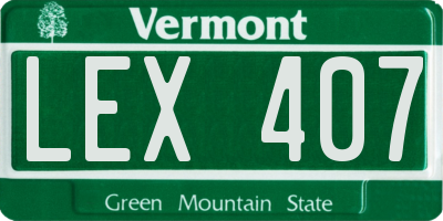 VT license plate LEX407