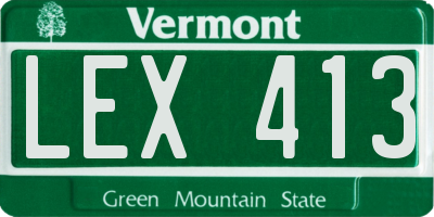 VT license plate LEX413
