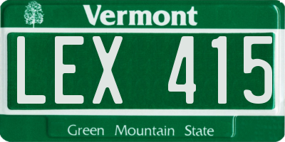 VT license plate LEX415