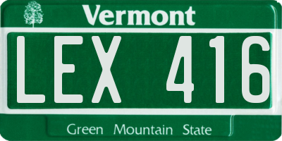 VT license plate LEX416
