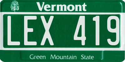 VT license plate LEX419