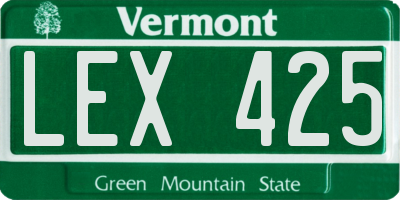 VT license plate LEX425