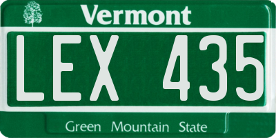 VT license plate LEX435