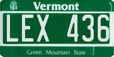 VT license plate LEX436