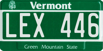 VT license plate LEX446