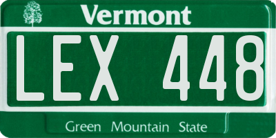 VT license plate LEX448