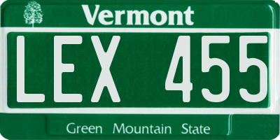 VT license plate LEX455