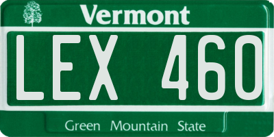 VT license plate LEX460