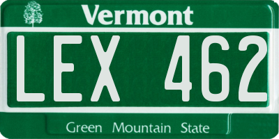 VT license plate LEX462
