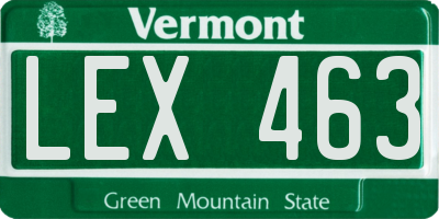 VT license plate LEX463
