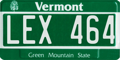 VT license plate LEX464