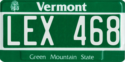 VT license plate LEX468