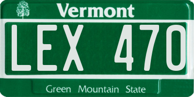VT license plate LEX470