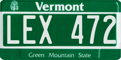 VT license plate LEX472