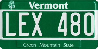 VT license plate LEX480