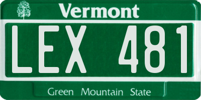 VT license plate LEX481