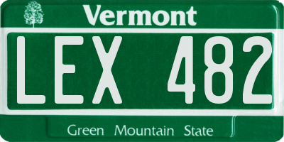 VT license plate LEX482