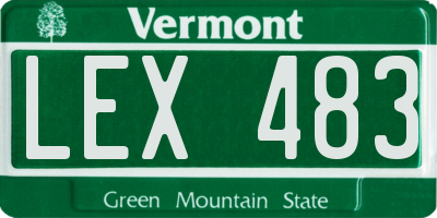 VT license plate LEX483