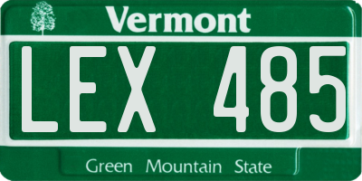 VT license plate LEX485