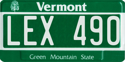 VT license plate LEX490