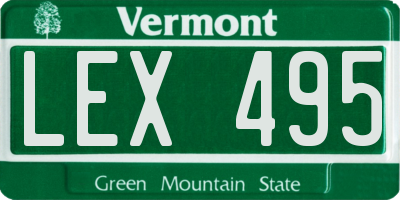 VT license plate LEX495